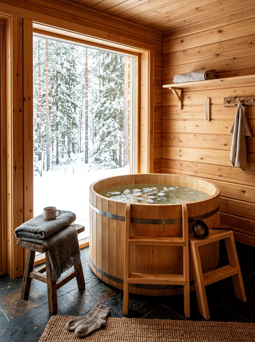 Nordic Style Cold Tub - 30 ice bath room ideas