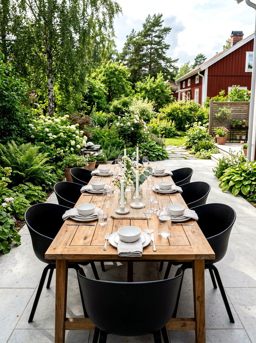 Nordic dining table - 30 Scandinavian patio ideas