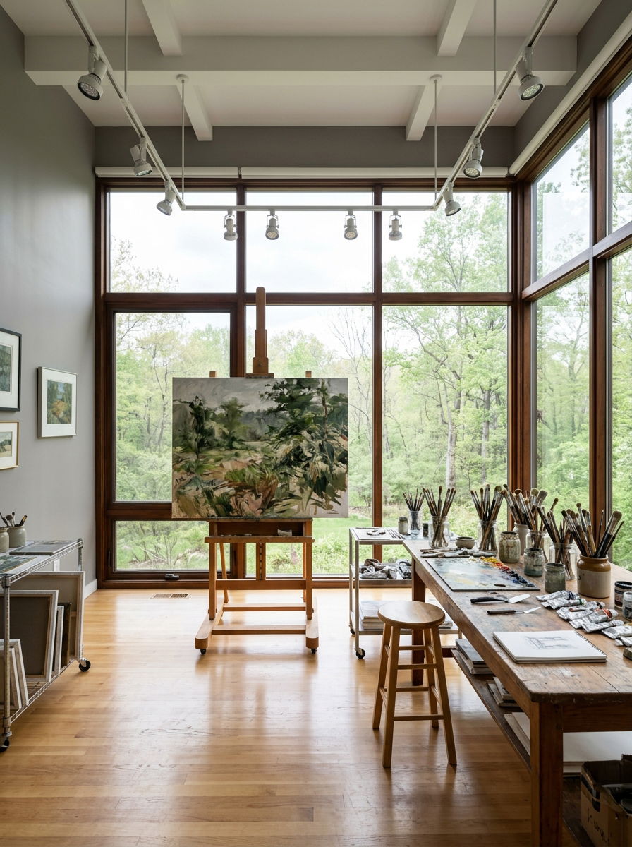 North Facing Window Studio - 30 painting studio ideas