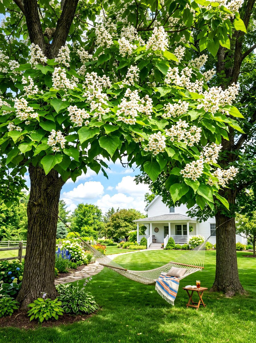Northern Catalpa Tree - 30 backyard shade tree ideas