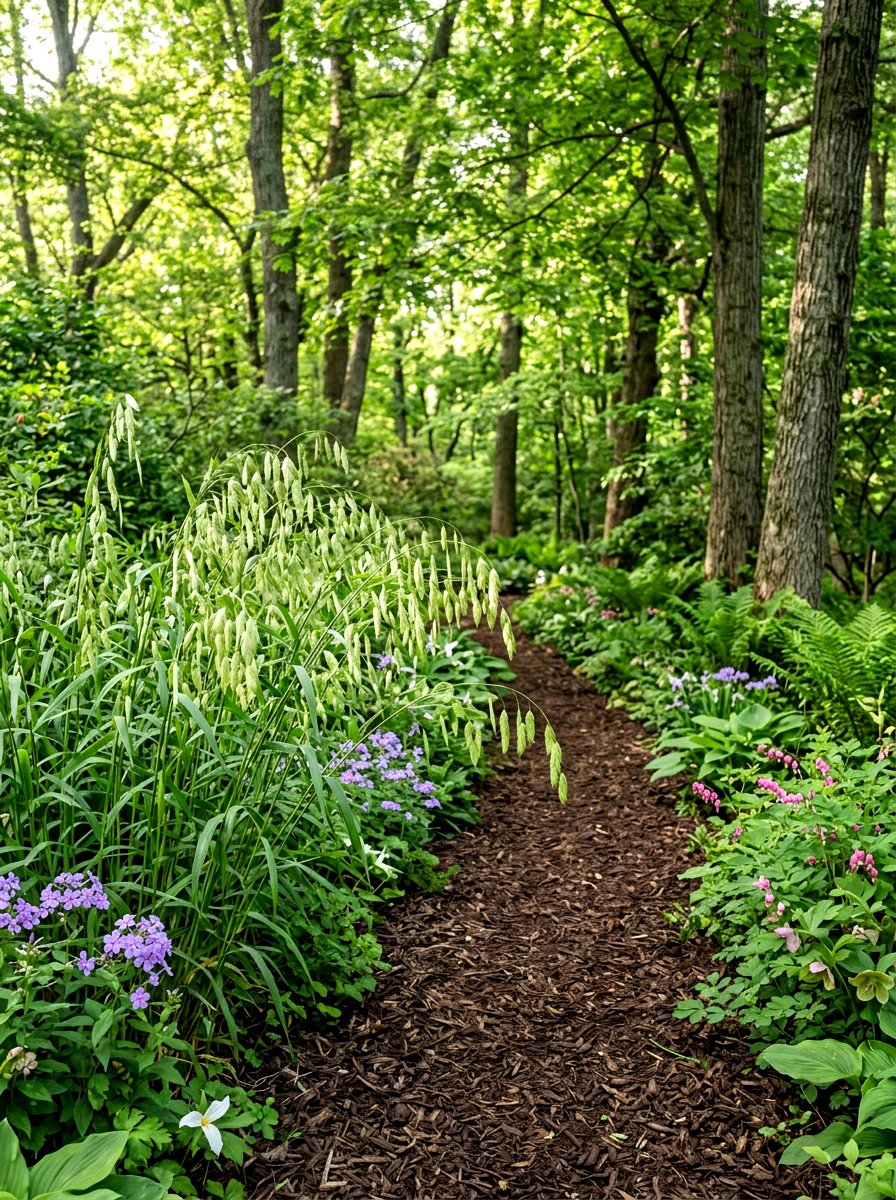 Northern sea oats woodland border - 30 ornamental grass border ideas