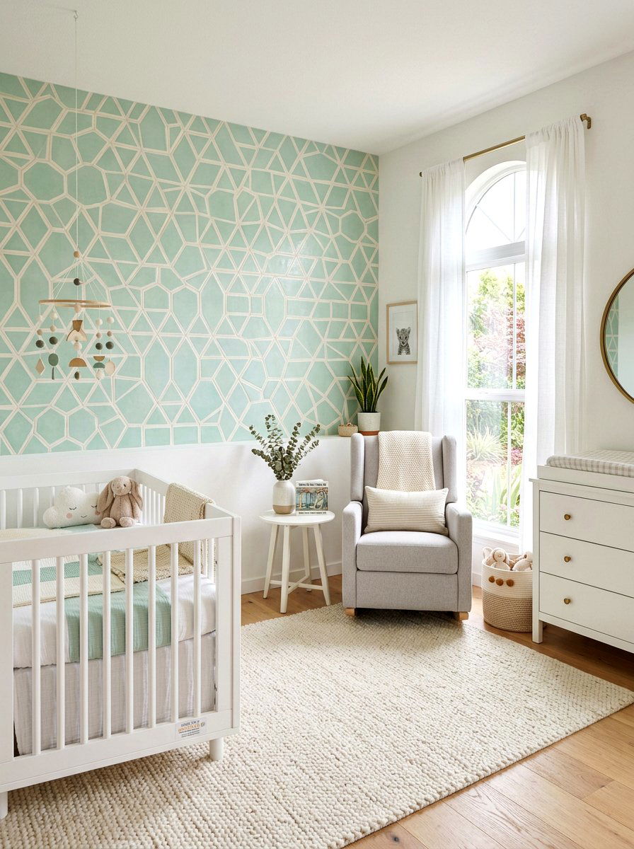 Nursery Accent Wall - 30 peel and stick tile ideas