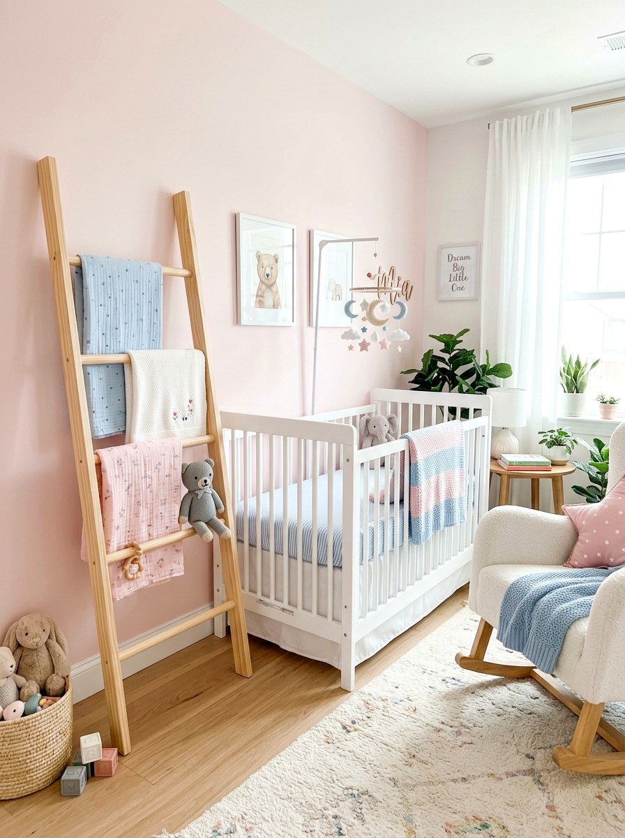 Nursery Blanket Ladder - 30 blanket ladder ideas