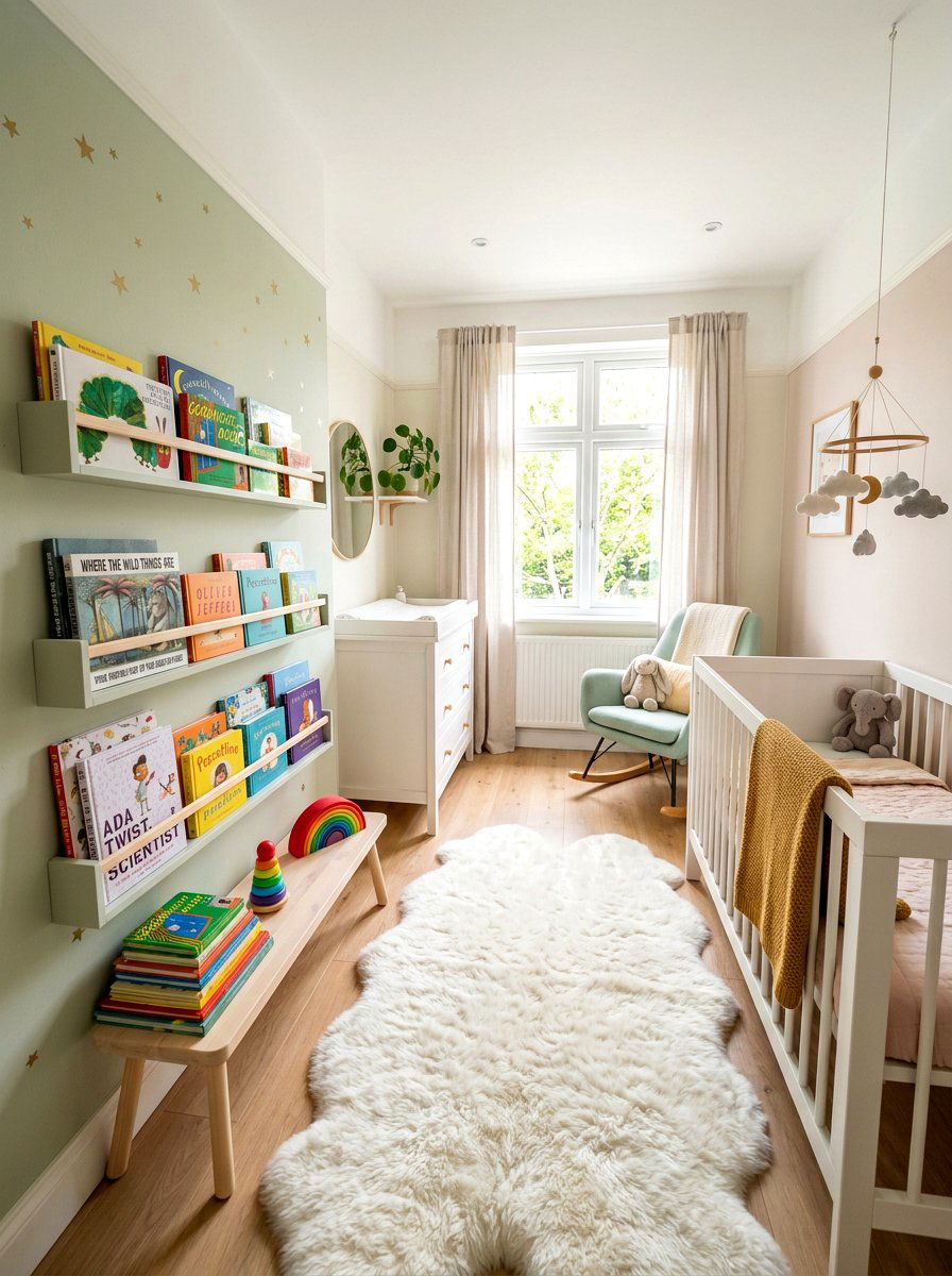 Nursery Book Display - 30 stacked books decor ideas