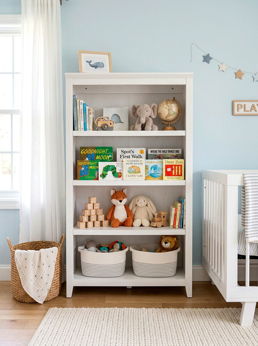Nursery Bookcase Decor - 30 shelf styling ideas