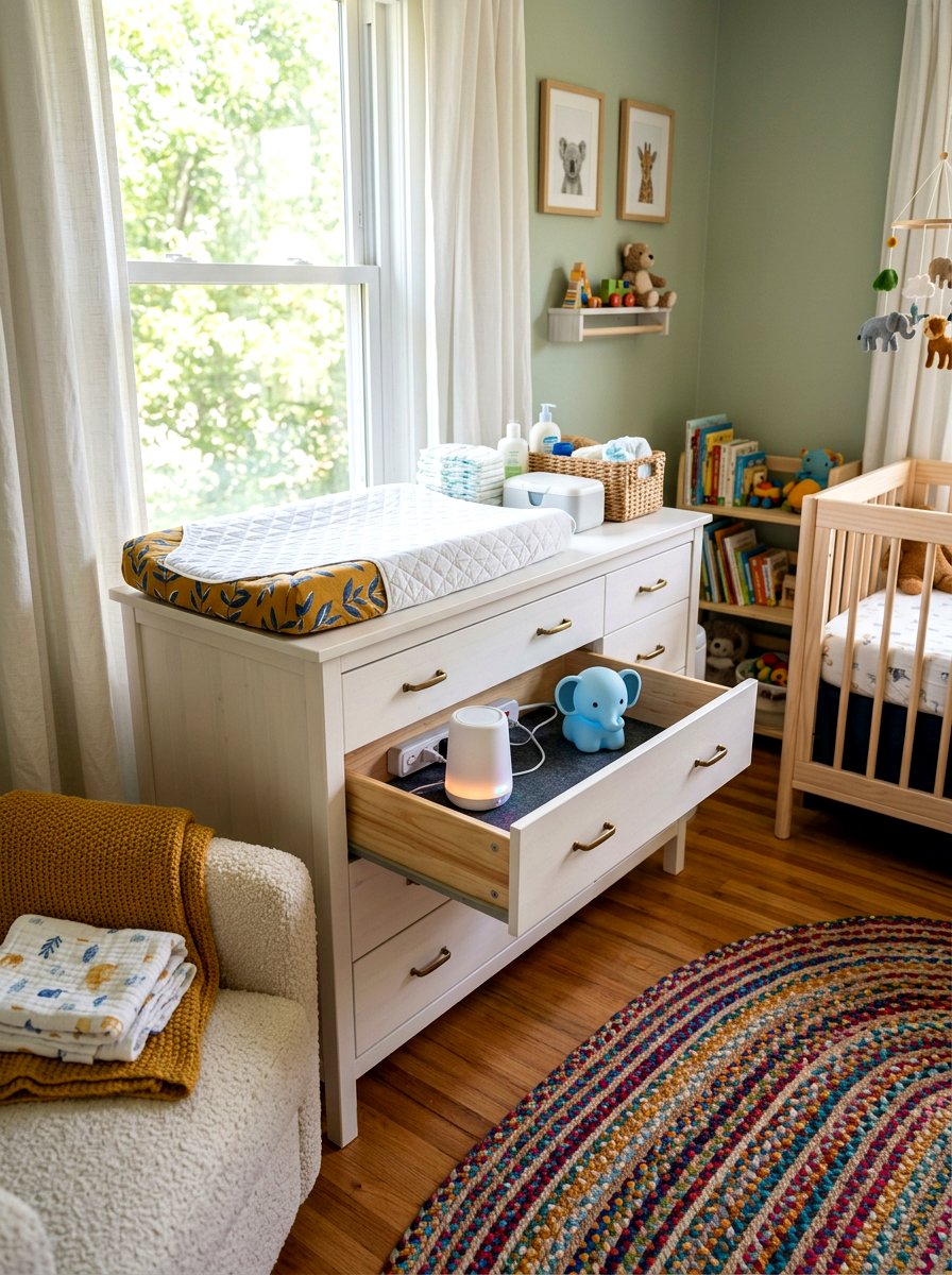 Nursery Charging Drawer - 30 hidden charging drawer ideas