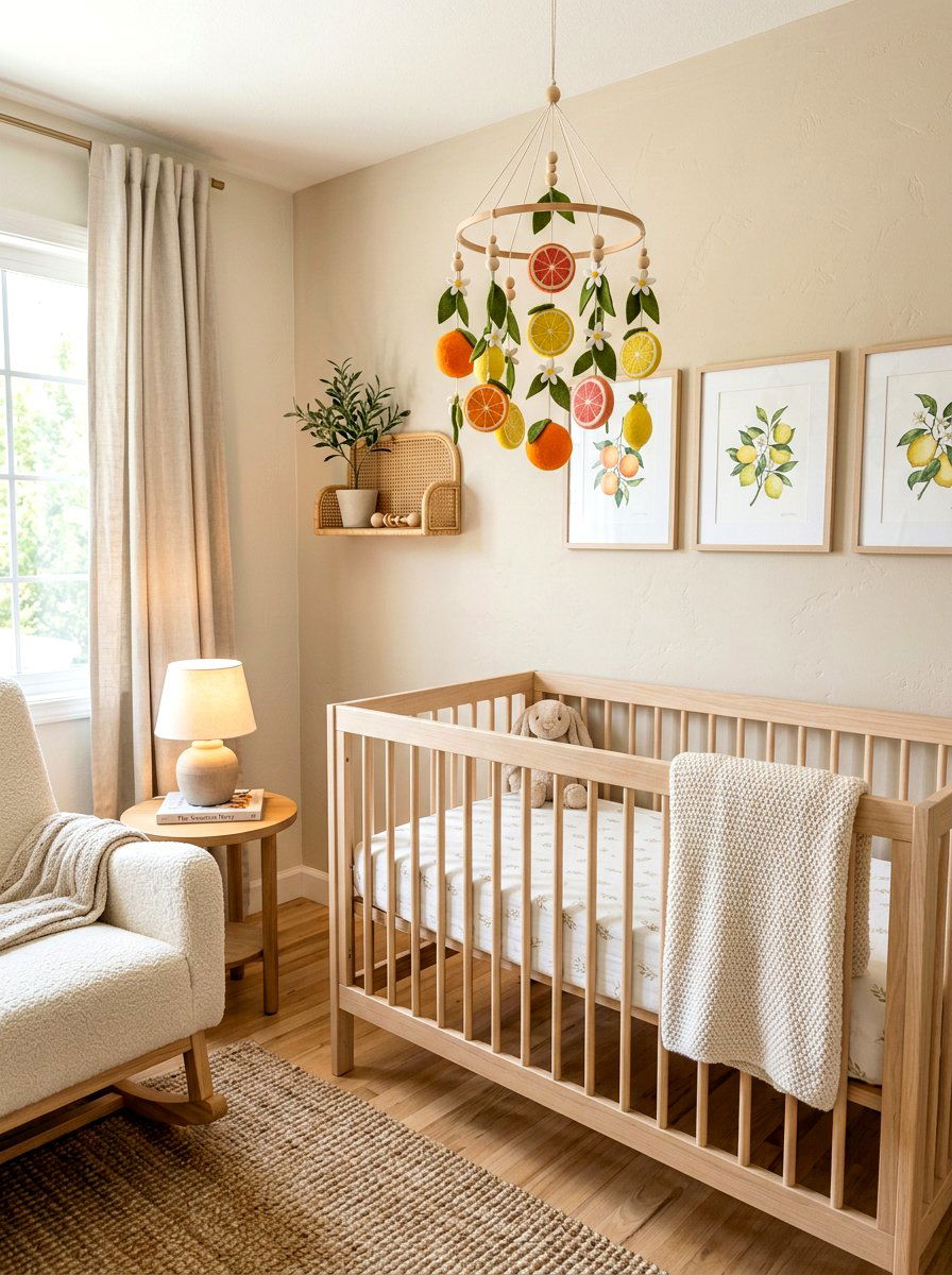 Nursery Citrus Mobile - 30 dried orange decor ideas