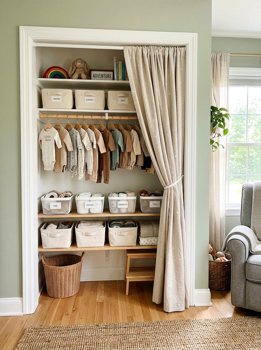 Nursery Closet Curtain - 30 nursery closet ideas