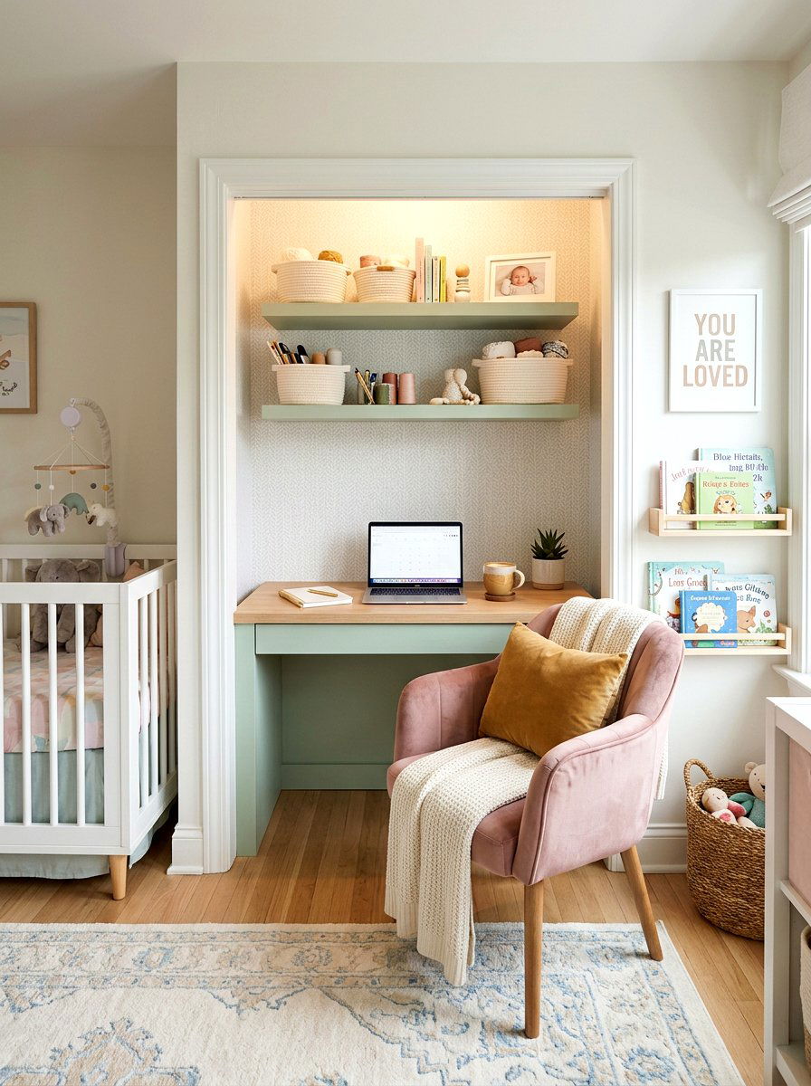 Nursery Closet Office - 30 cloffice ideas