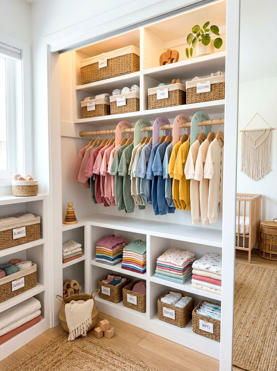Nursery Closet Organization - 30 kids closet ideas
