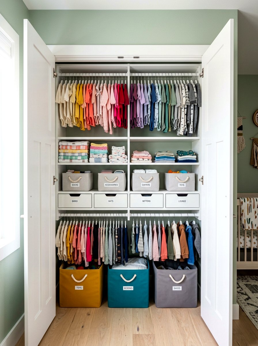 Nursery Closet Organizer - 30 nursery storage ideas