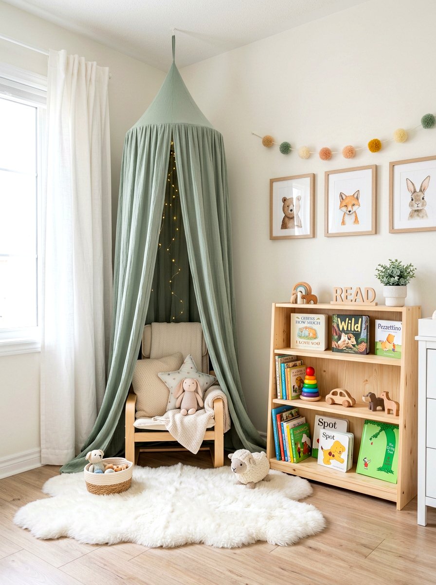 Nursery Corner Canopy - 30 kids reading den ideas
