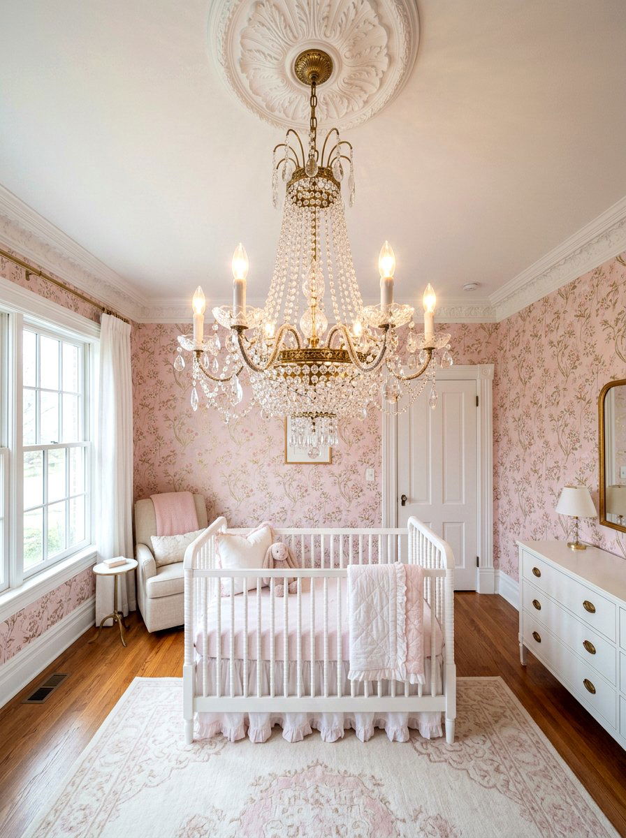 Nursery Crystal Chandelier Lighting - 30 English nursery decor ideas