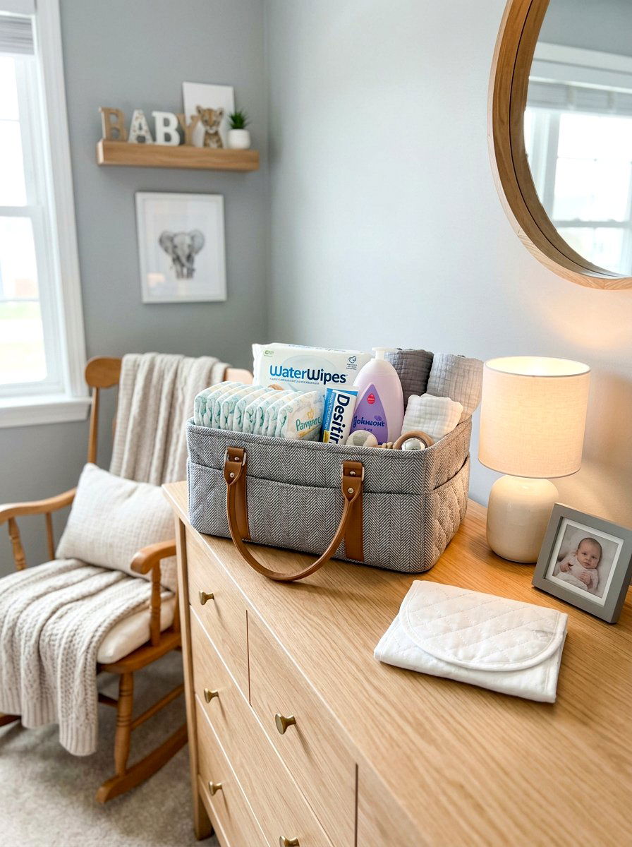 Nursery Diaper Caddy Basket - 30 nursery storage basket ideas