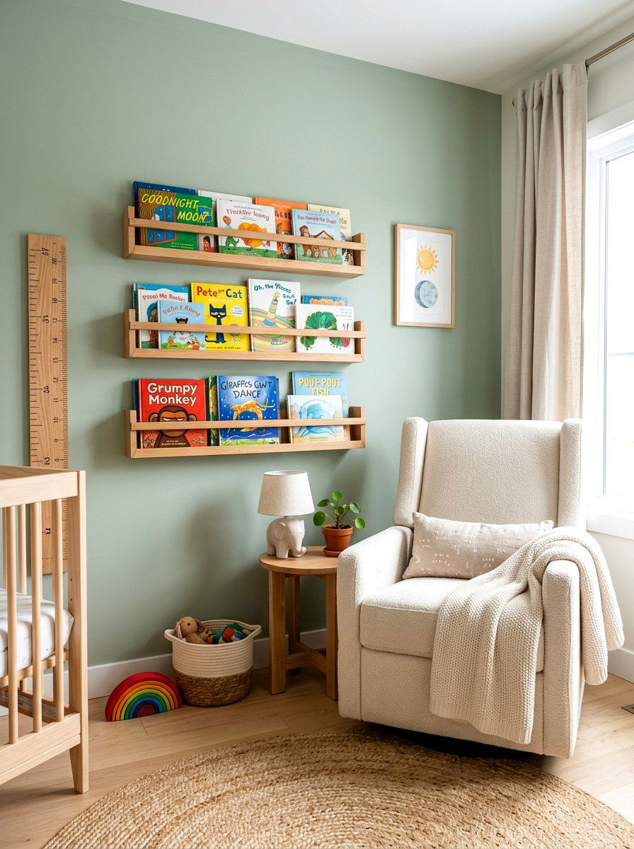 Nursery Floating Book Shelf - 30 nursery book display ideas