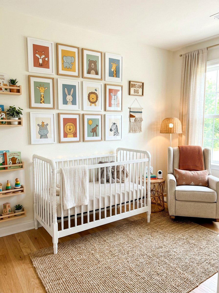 Nursery Gallery Wall - 30 bold colorful gallery wall ideas