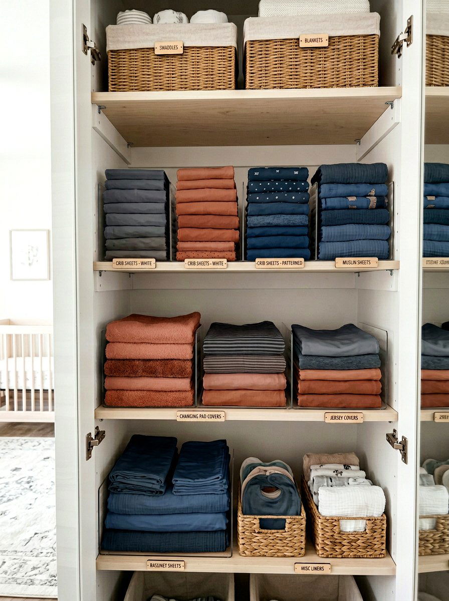 Nursery Linen Storage - 30 nursery closet organization ideas