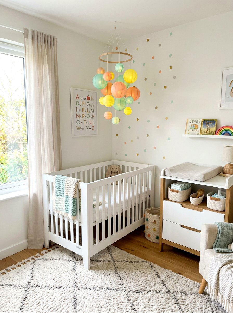 Nursery Mobile Light - 30 paper lantern lighting ideas