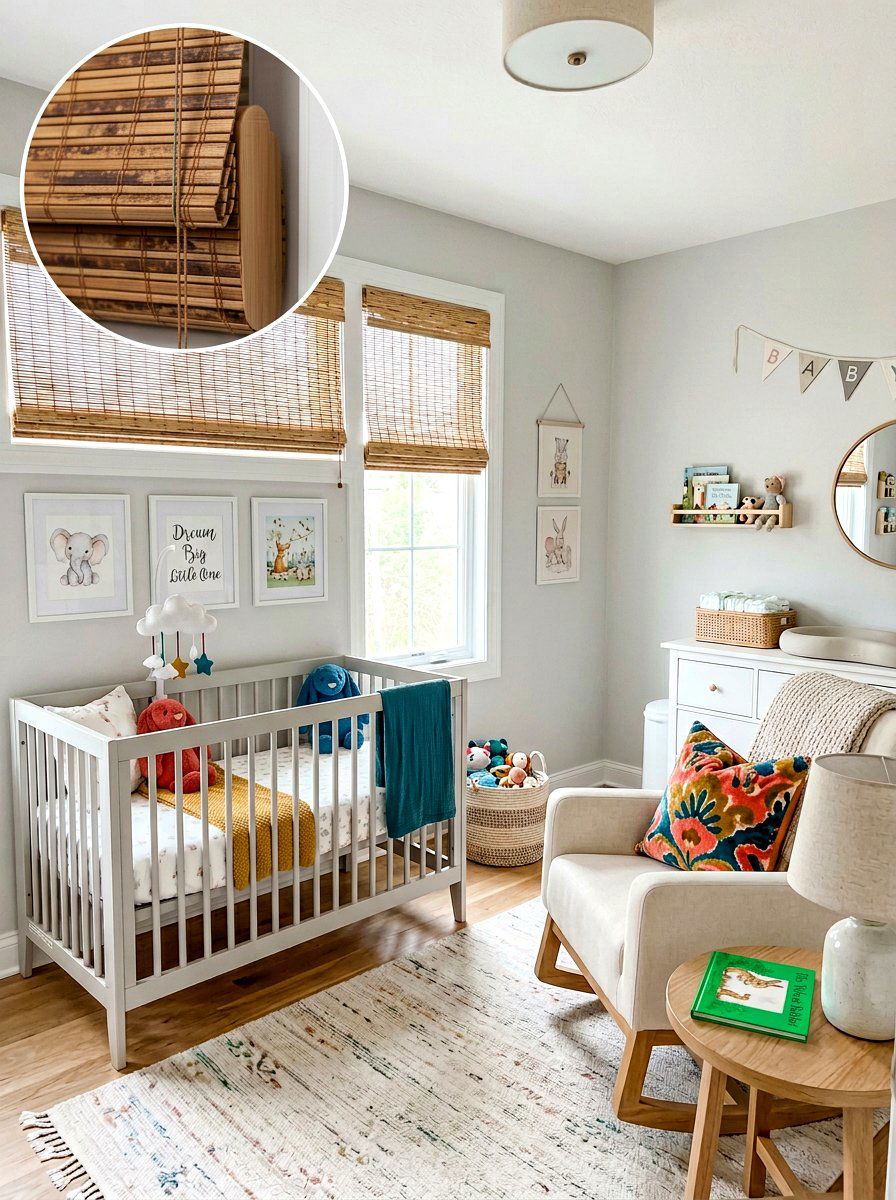 Nursery Natural Wood Shade - 30 bamboo shade ideas