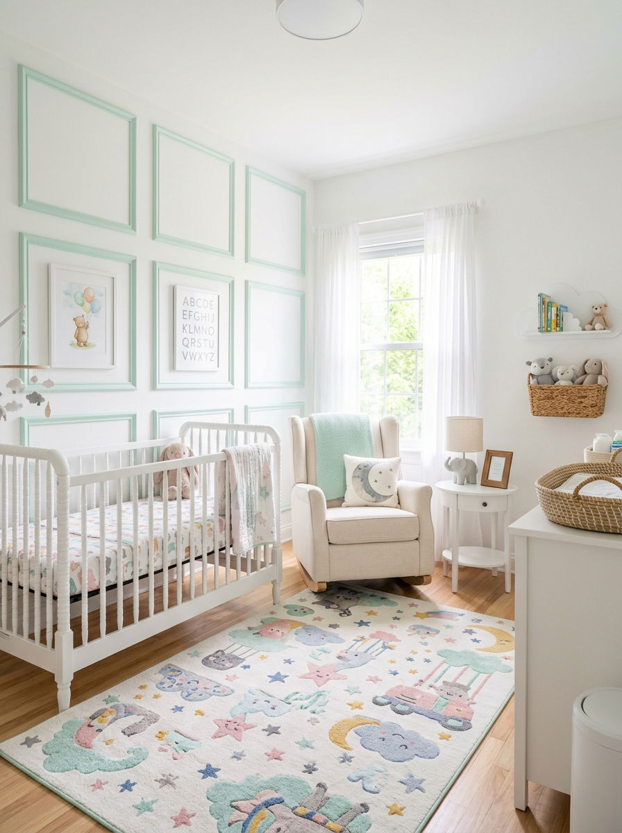 Nursery Pastel Wall Molding - 30 removable wall molding ideas