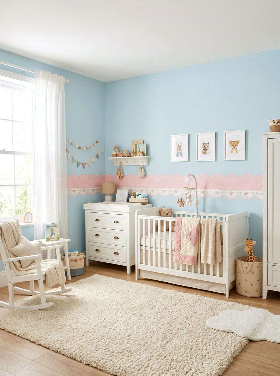 Nursery Scalloped Edge Border - 30 wallpaper border ideas