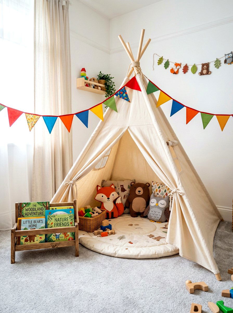Nursery Teepee Tent - 30 nursery reading nook ideas
