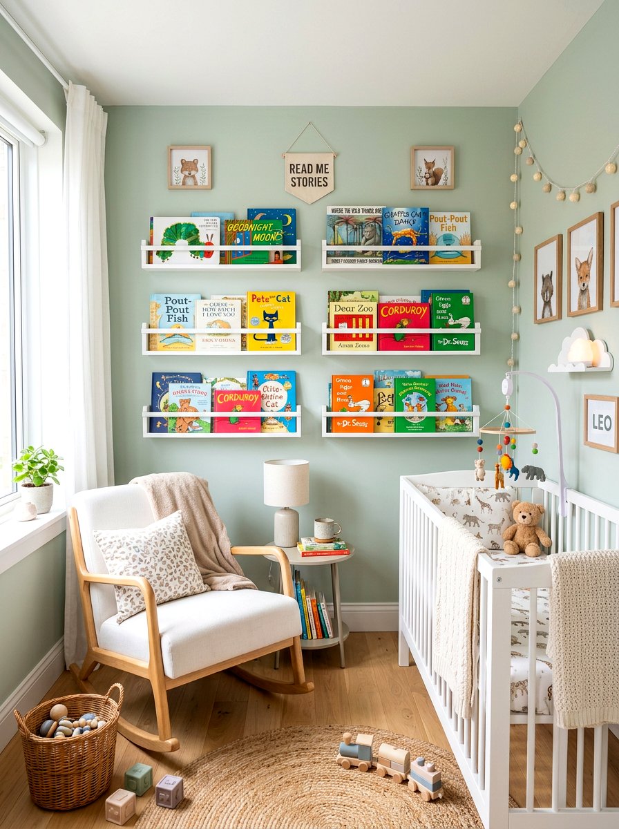Nursery Wall Book Display - 30 built in bookshelf ideas