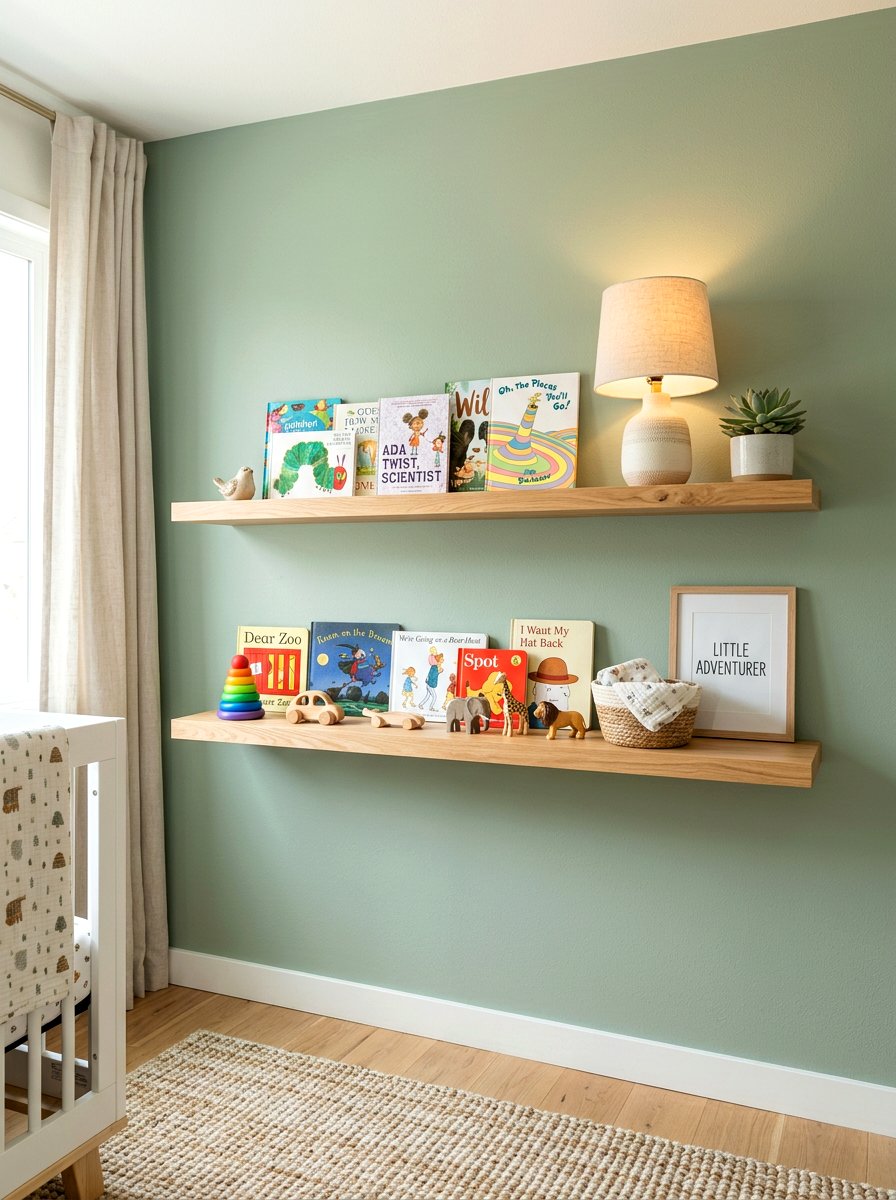 Nursery Wall Shelves - 30 nursery storage ideas