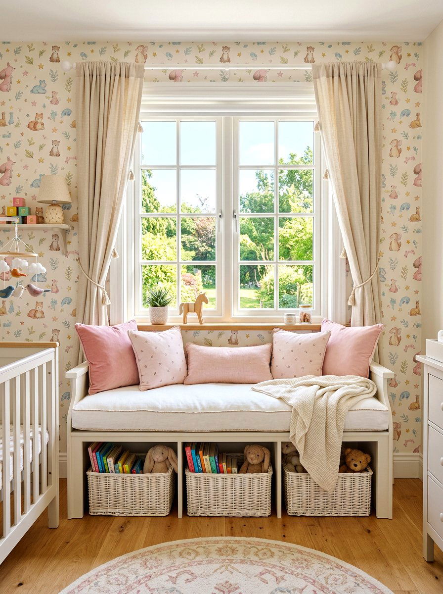 Nursery Window Seat - 30 bay window seating ideas
