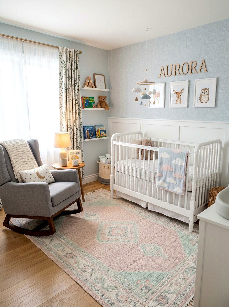 Nursery crib and glider placement - 30 furniture arrangement ideas