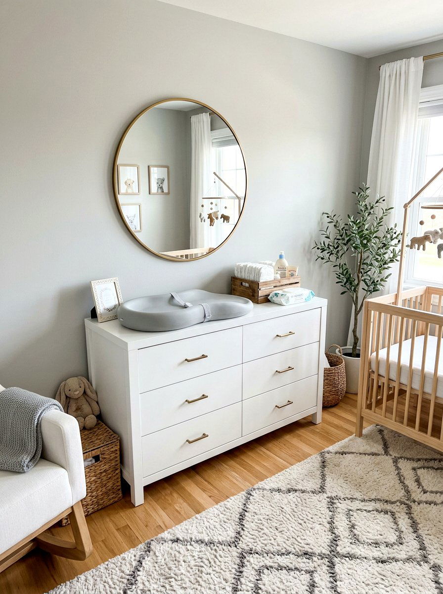 Nursery dresser changing station - 30 nursery corner ideas