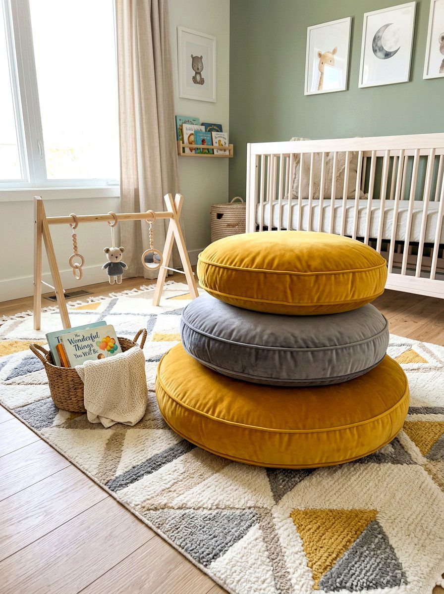 Nursery floor pillow area - 30 nursery corner ideas