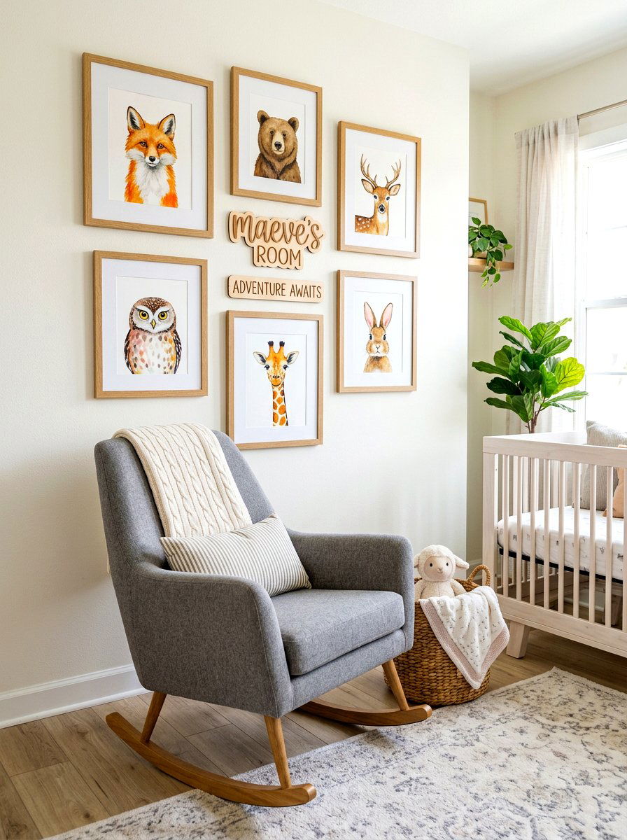 Nursery gallery wall art - 30 nursery corner ideas