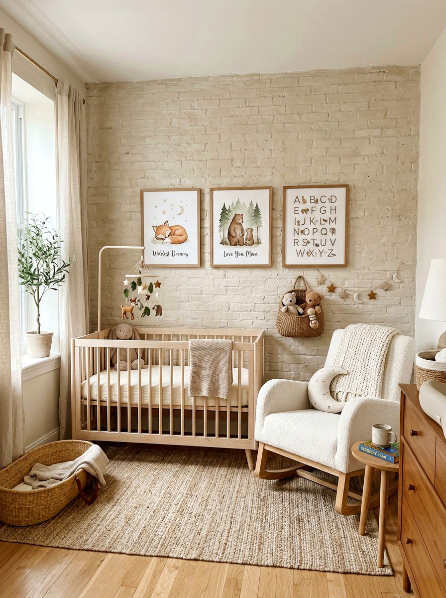 Nursery limewash brick wall - 30 limewashed brick wall ideas