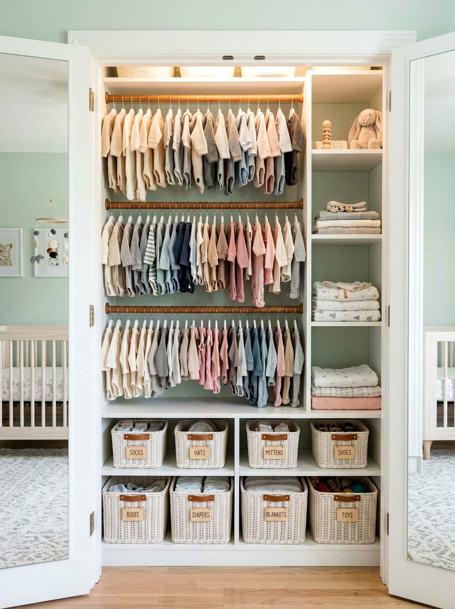 Nursery reach in closet - 30 kids closet system ideas
