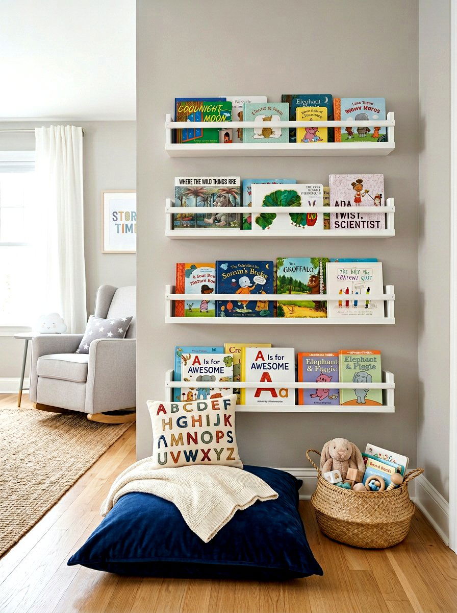 Nursery reading nook bookshelf - 30 nursery corner ideas