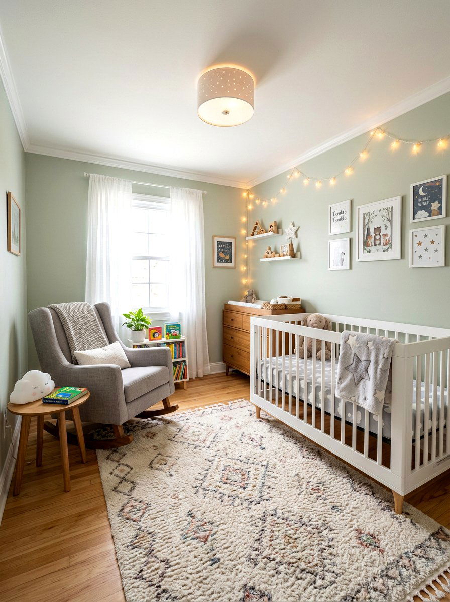 Nursery room lighting - 30 string light ideas