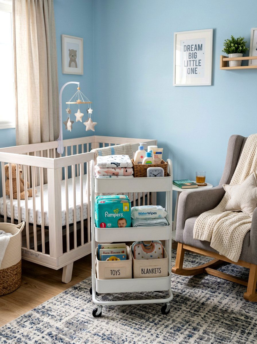 Nursing Station Cart - 30 bedside cart storage ideas