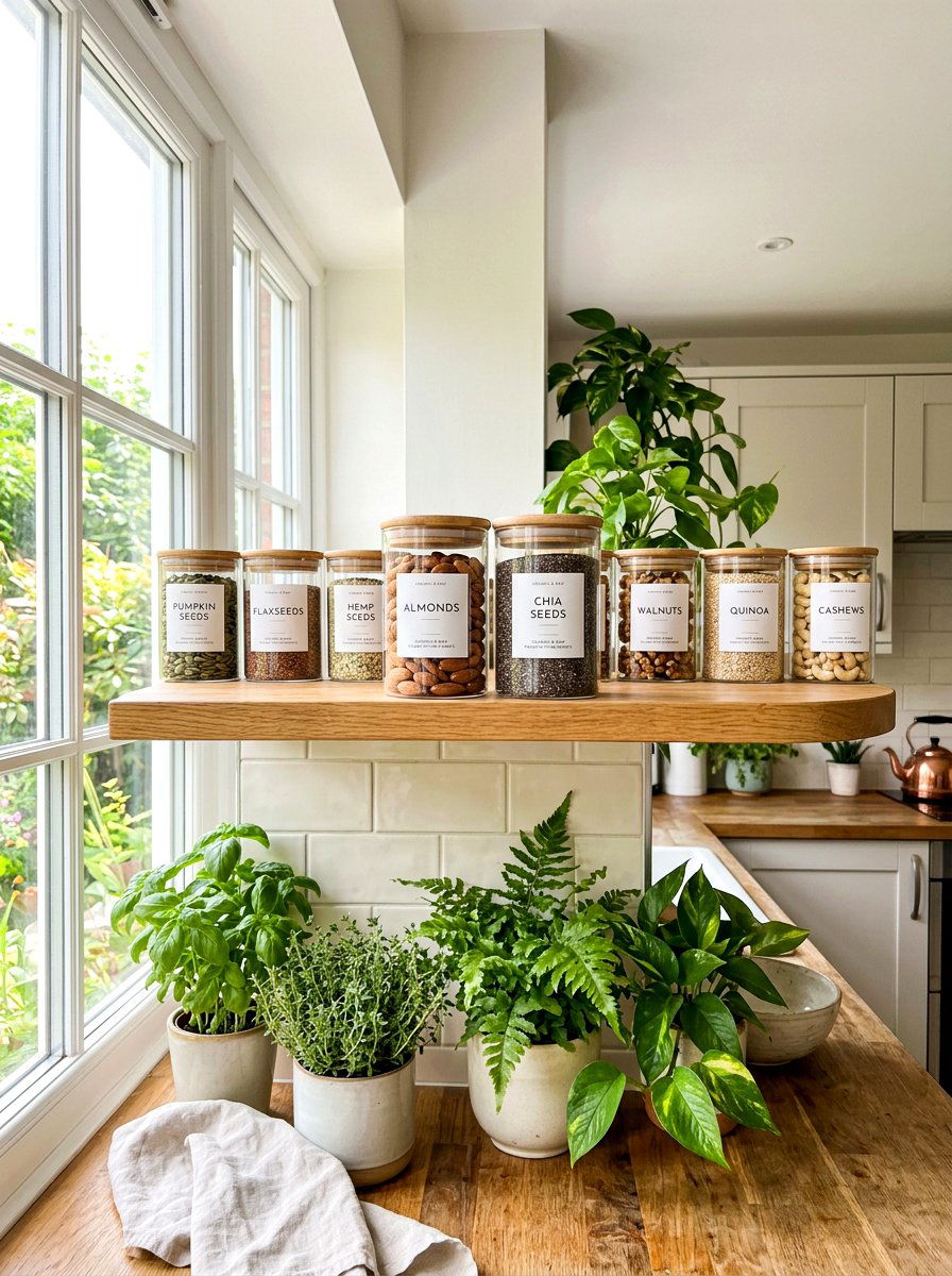 Nut and Seed Jar - 30 glass jar pantry ideas