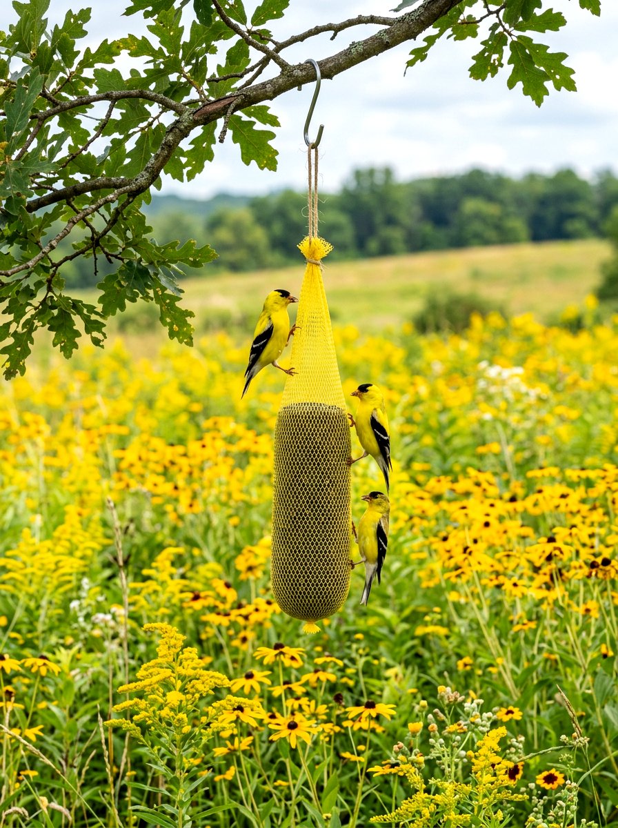 Nyjer seed finch bird feeder - 30 bird feeder garden ideas