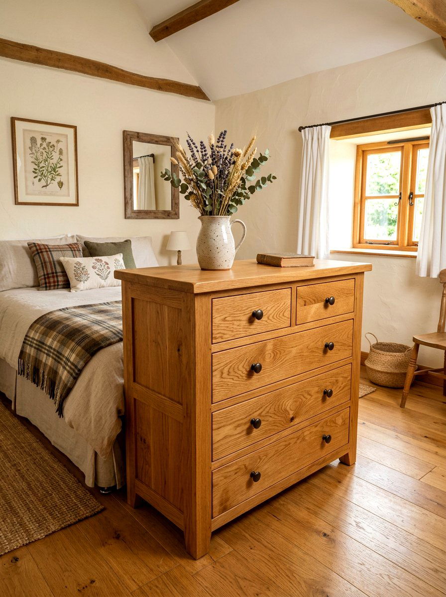 Oak Dresser - 30 guest room dresser ideas