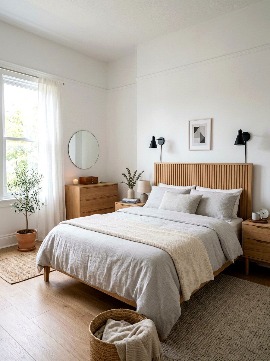 Oak Fluted Headboard - 30 fluted headboard ideas