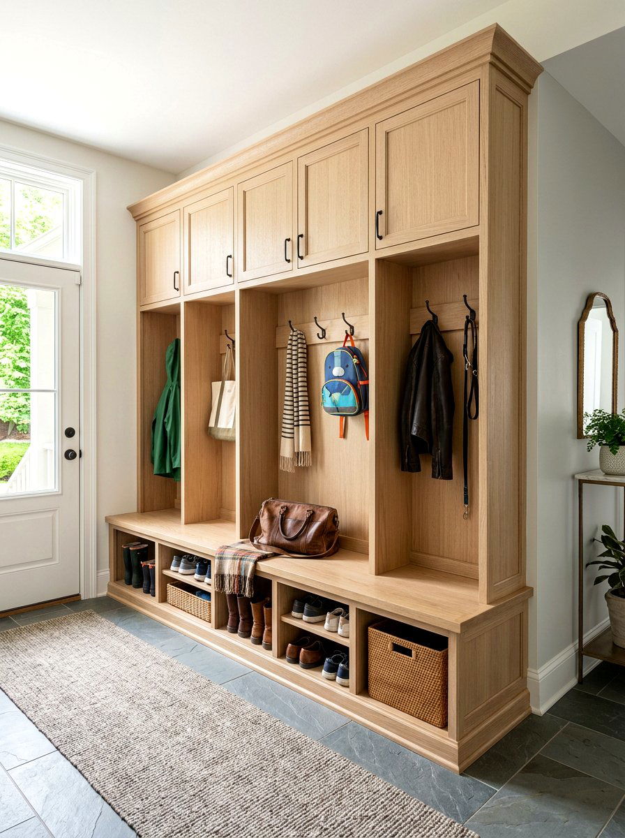 Oak Mudroom Locker - 30 mudroom locker ideas