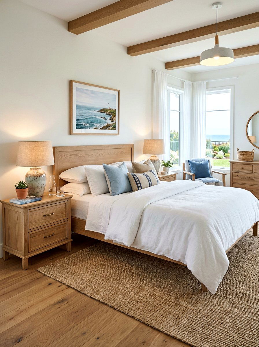 Oak Nightstand - 30 Hamptons bedroom ideas