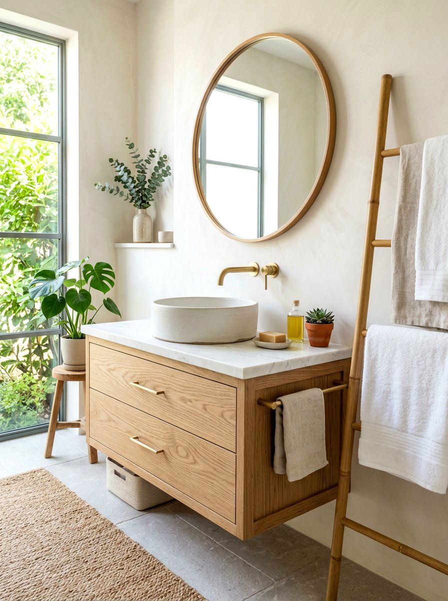 Oak Vessel Sink Vanity - 30 bathroom vanity ideas