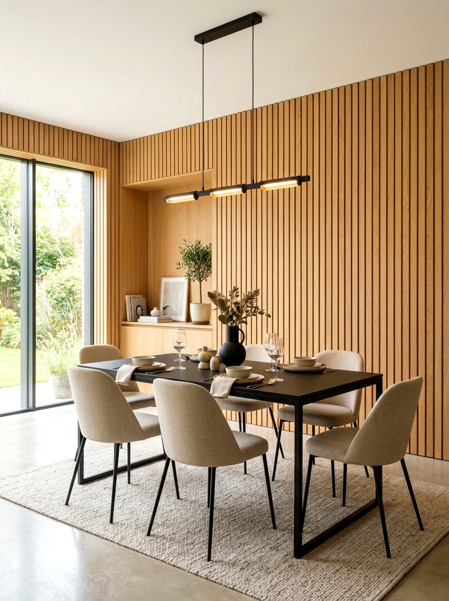 Oak Wood Paneling - 30 quiet luxury dining room ideas