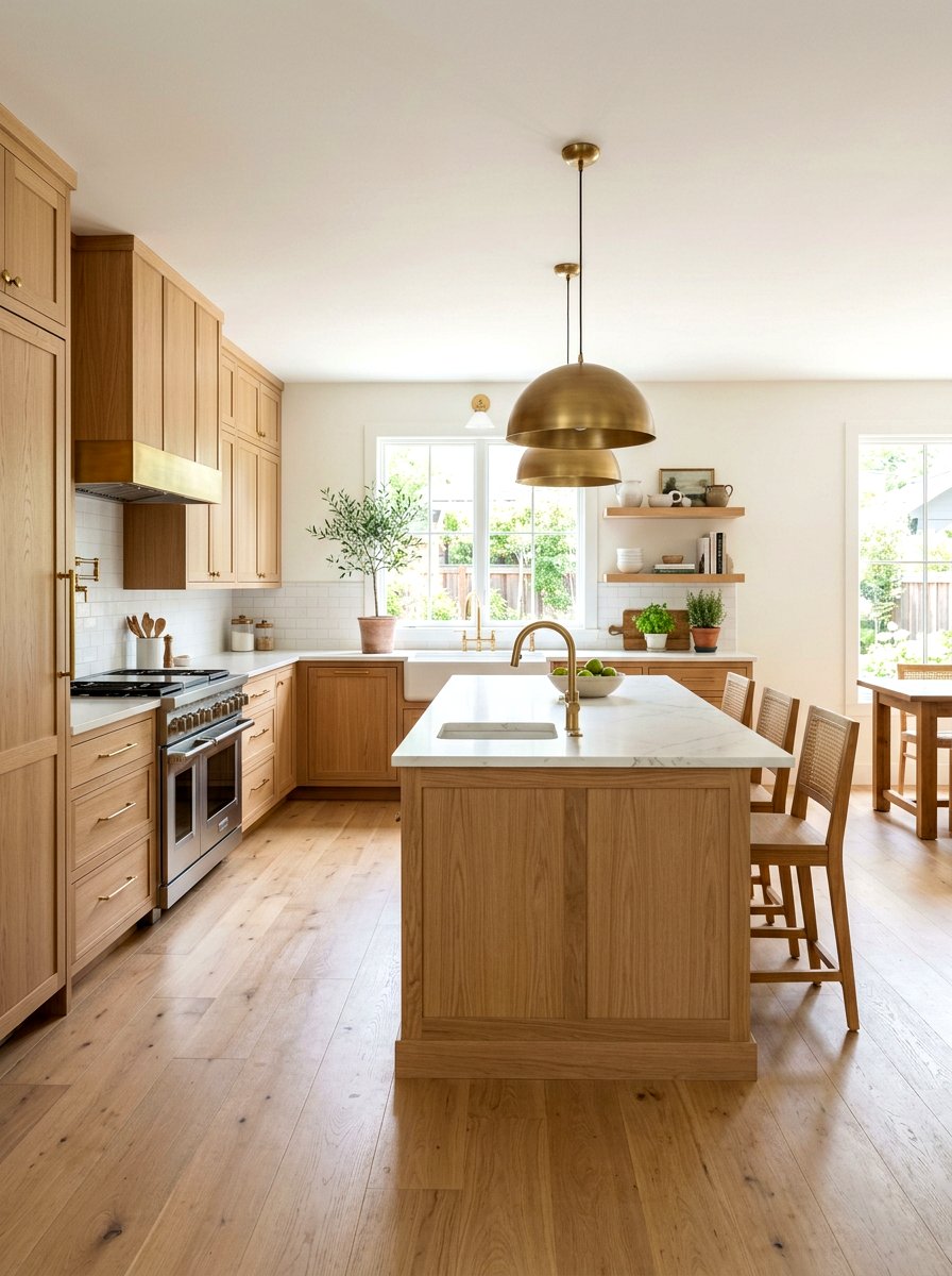Oak blonde wood kitchen - 30 blonde wood kitchen ideas