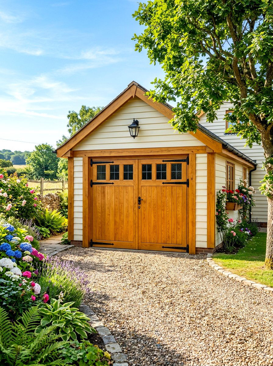 Oak garage door - 30 garage door color ideas