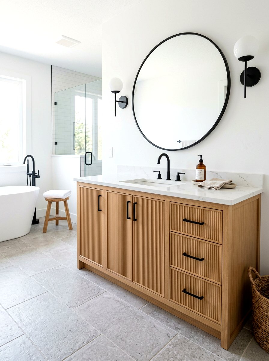 Oak reeded bathroom vanity - 30 reeded vanity bathroom ideas
