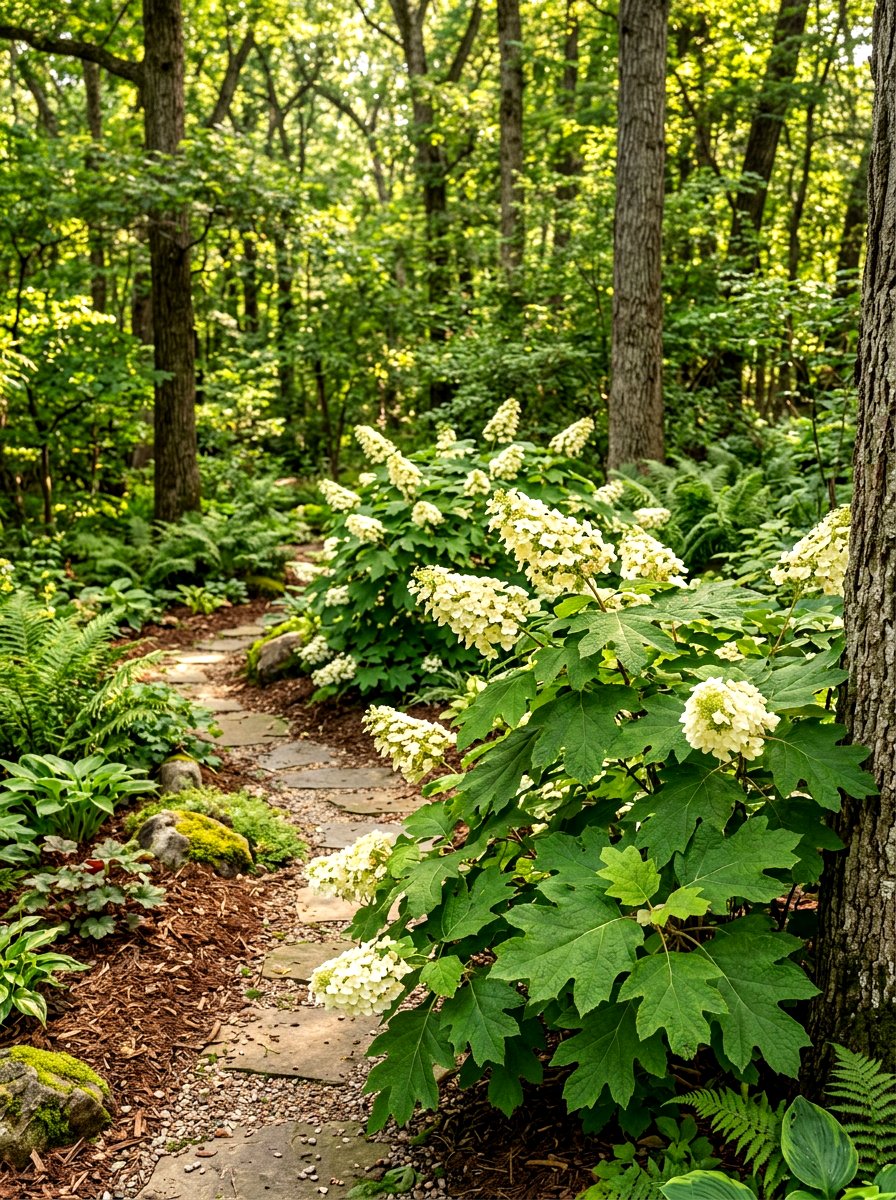 Oakleaf hydrangea shade garden - 30 hydrangea border ideas